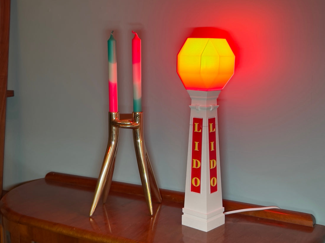 The Margate Lido table lamp - designed and made in Margate!